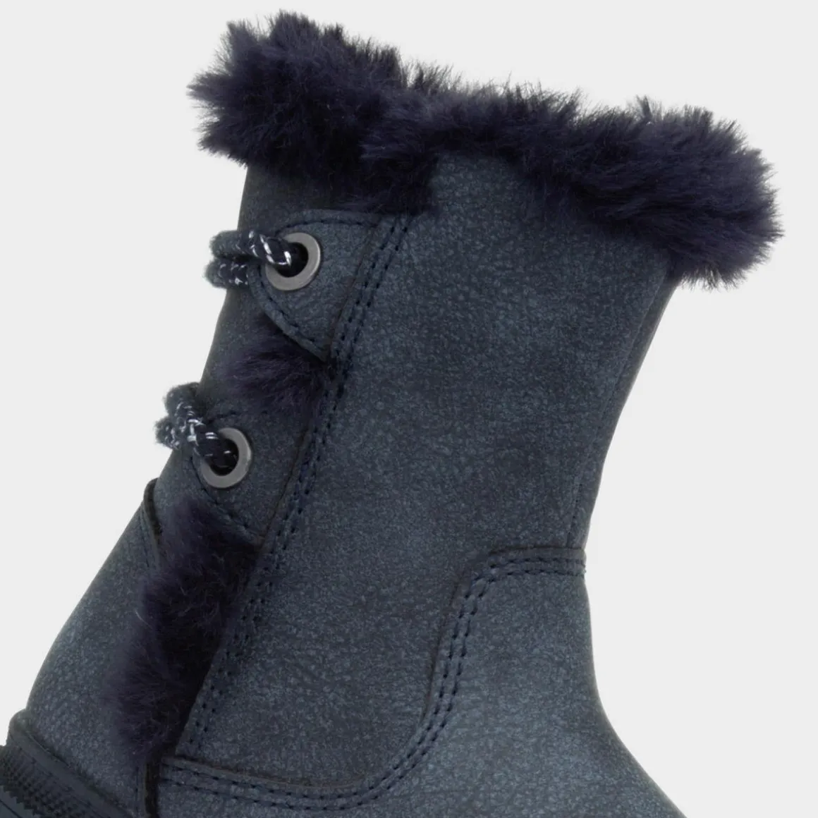 Walkright Lexi Girls Navy Faux Fur Boot