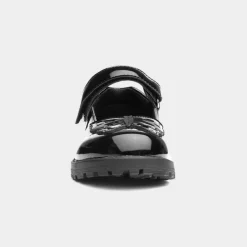 Walkright Lori Girls Black Patent School Shoe