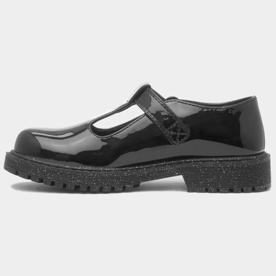 Walkright Lottie Girls Black Patent School Shoe