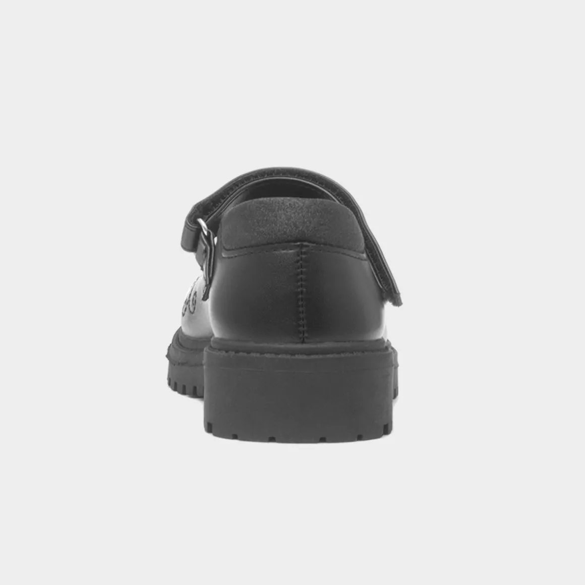 Walkright Lucia Girls Black Heart School Shoe
