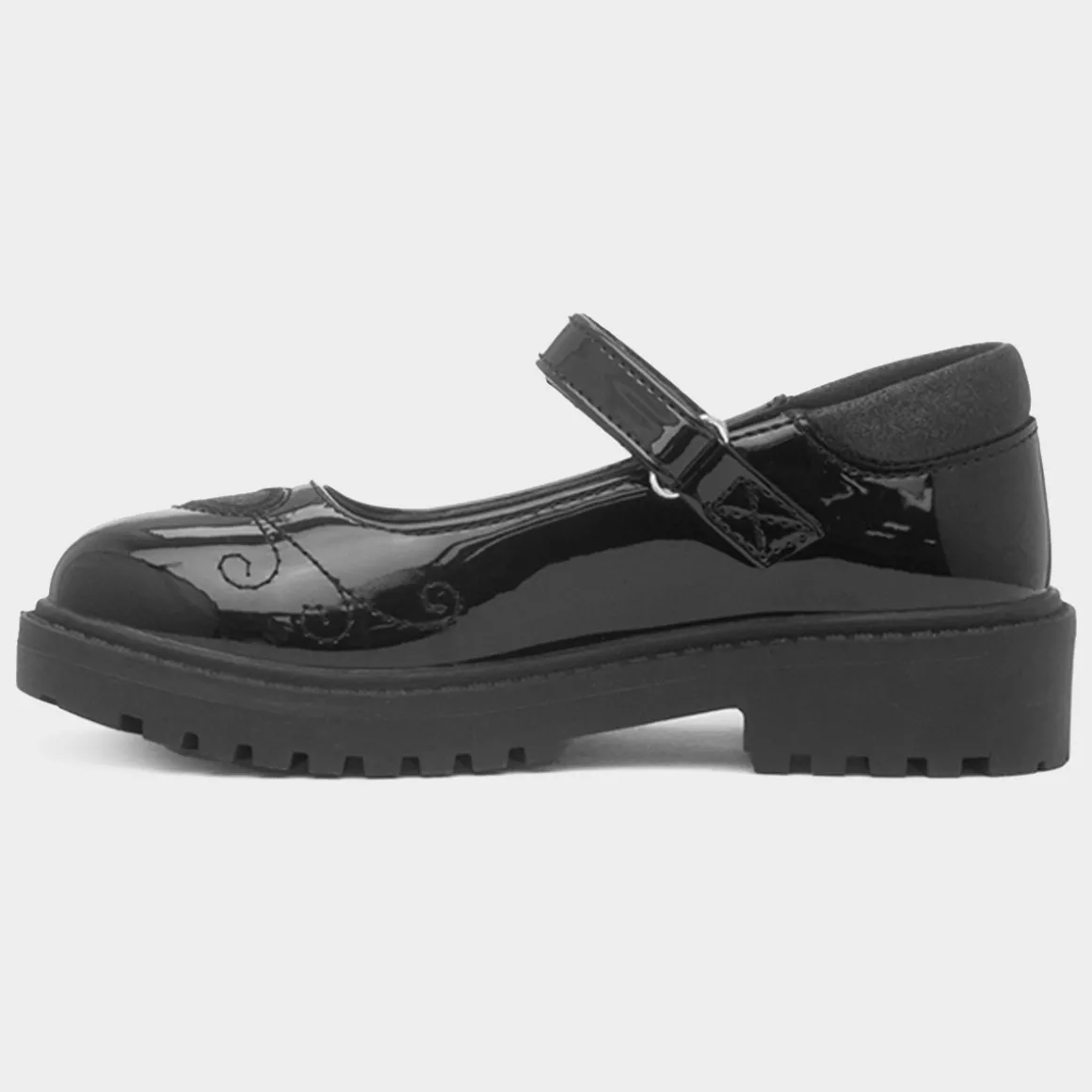 Walkright Lucia Girls Black Patent School Shoe