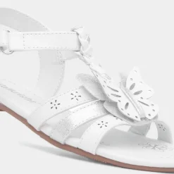 Walkright Lucia Girls White Butterfly Sandal
