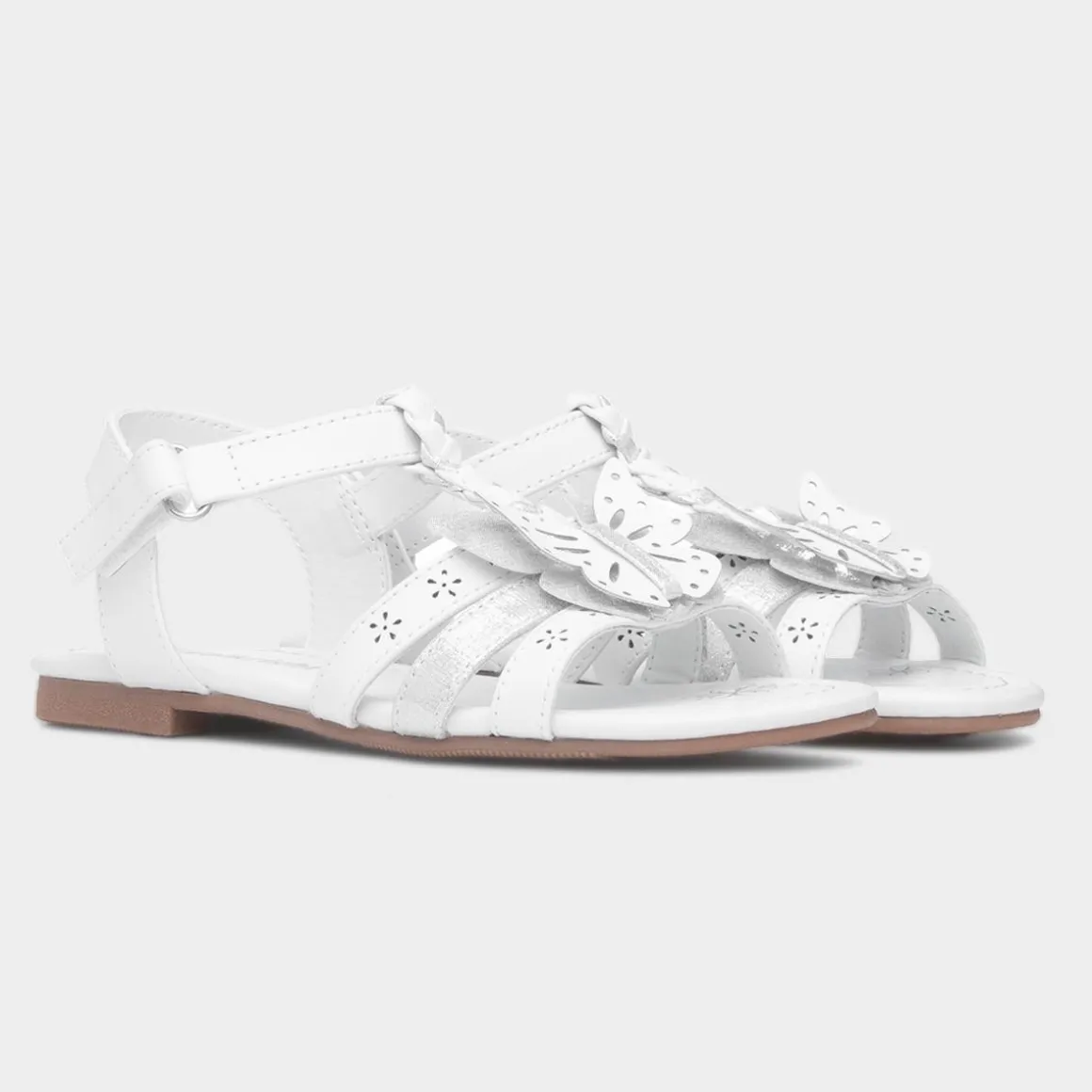 Walkright Lucia Girls White Butterfly Sandal