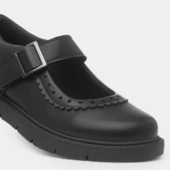 Walkright Severn Girls Black School Shoe