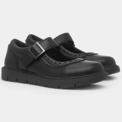 Walkright Severn Girls Black School Shoe