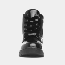 Wednesday Kids Black Patent Lace Up Boot