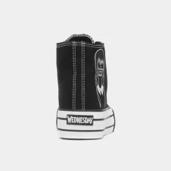 Wednesday Kids Black Platform Canvas Shoe