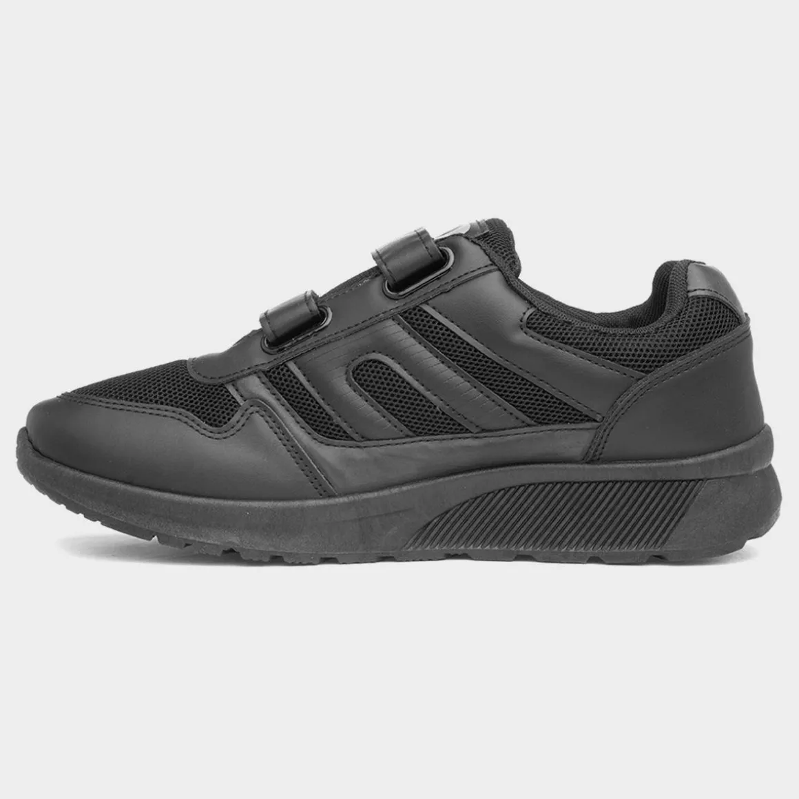 XL Aragon Mens Black Easy Fasten Trainer