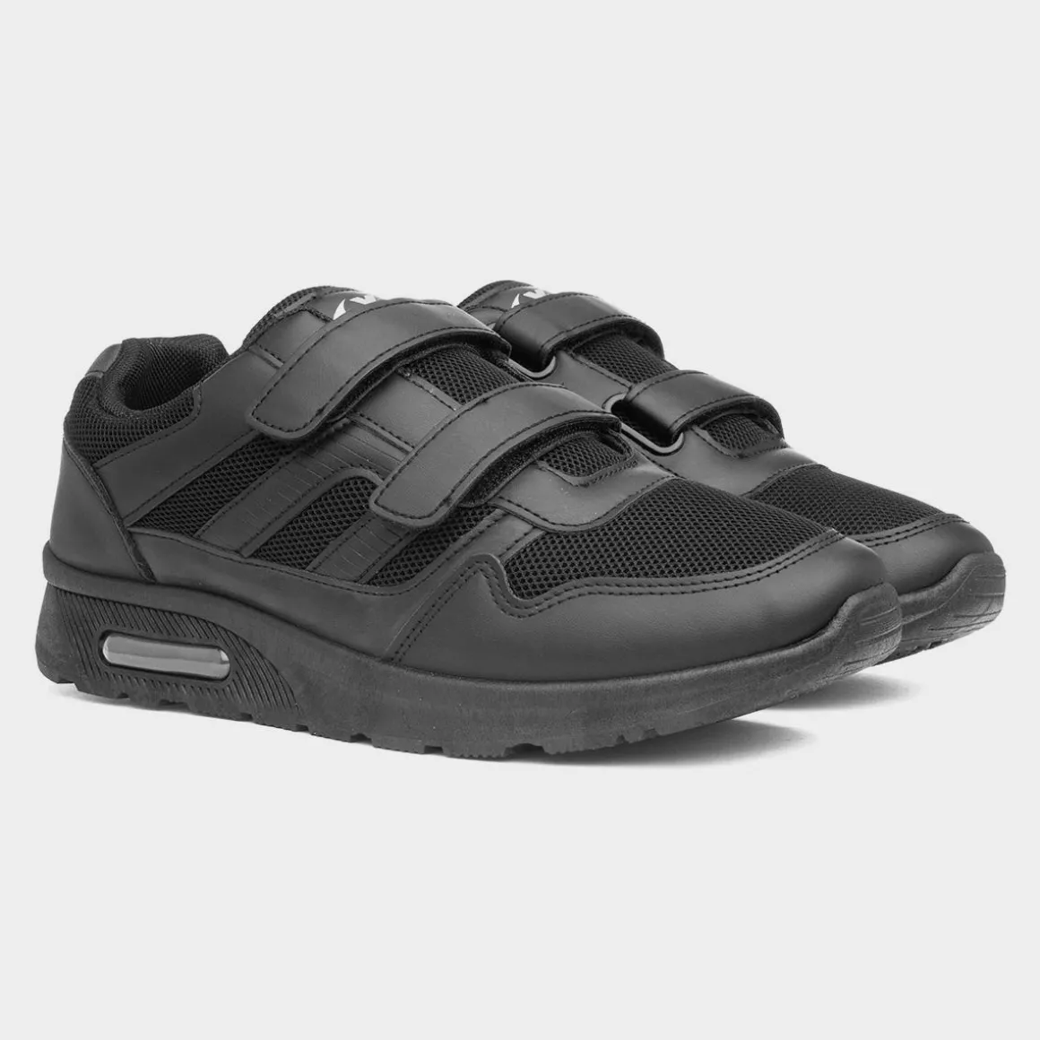 XL Aragon Mens Black Easy Fasten Trainer