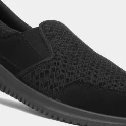 XL Barney Mens Black Slip On Shoe
