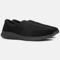 XL Barney Mens Black Slip On Shoe