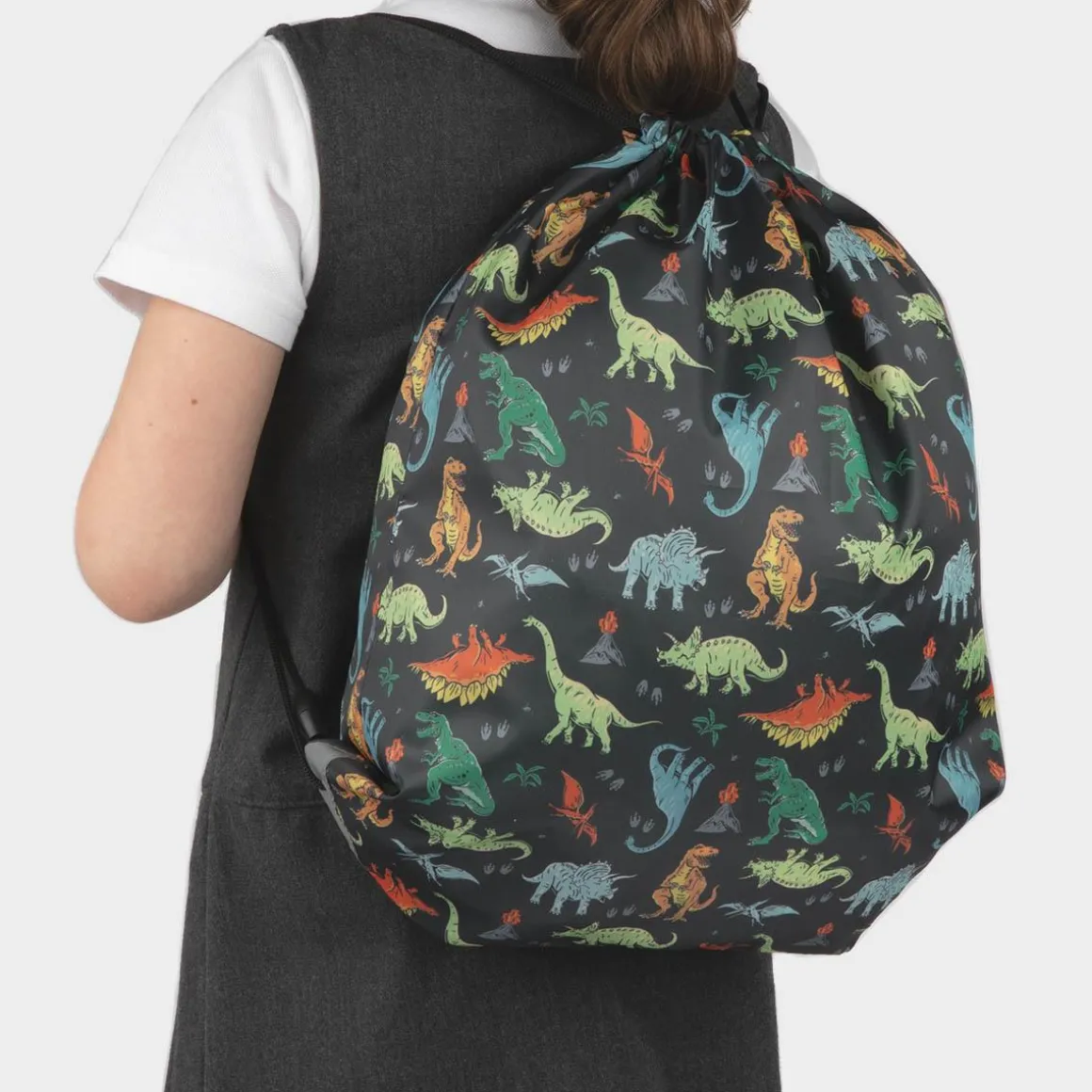 XL Dawley Black Dinosaur Print Plimsoll Bag