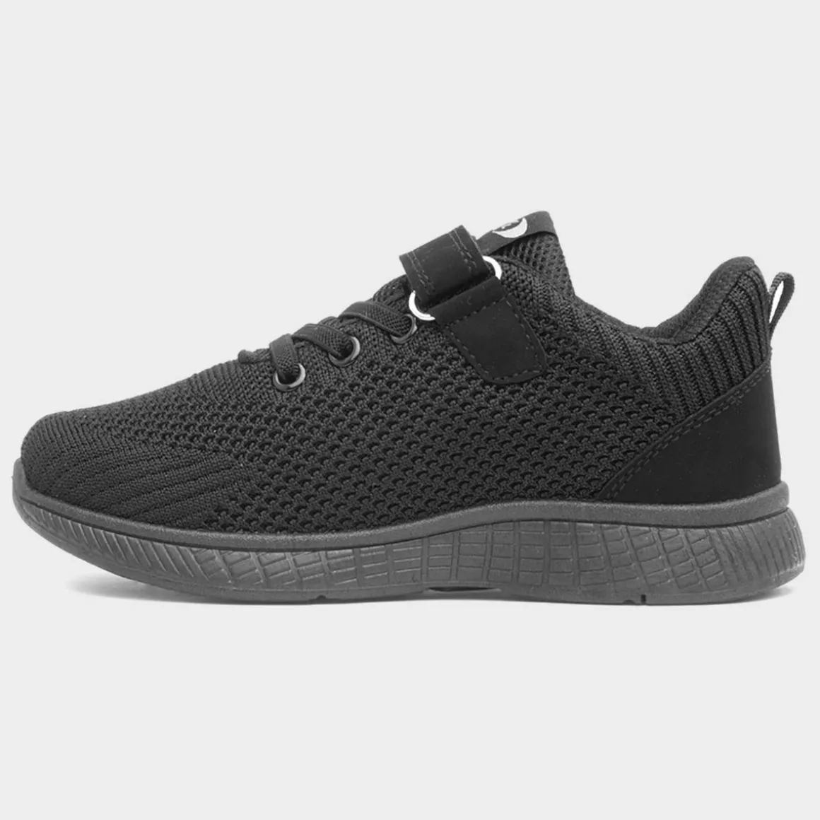 XL Eden Kids Black Mesh Easy Fasten Trainer