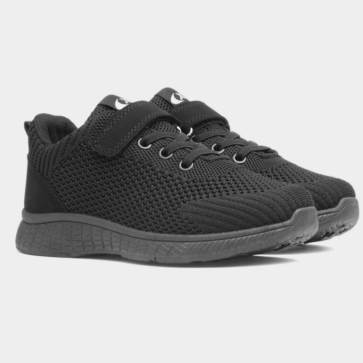 XL Eden Kids Black Mesh Easy Fasten Trainer