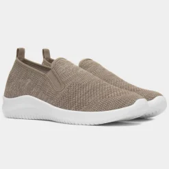 XL Elijah Mens Beige Slip On Canvas Shoe