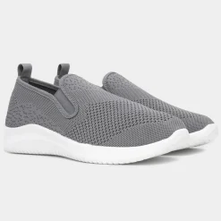 XL Elijah Mens Grey Slip On Canvas Shoe