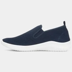 XL Elijah Mens Navy Slip On Canvas Shoe