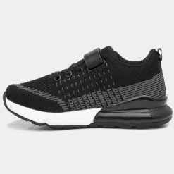XL Exe Kids Black Easy Fasten Knitted Trainer