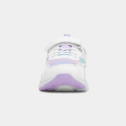XL Flores Kids White & Lilac Easy Fasten Trainer