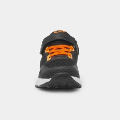 XL Gambia Kids Black & Orange Easy Fasten Trainer