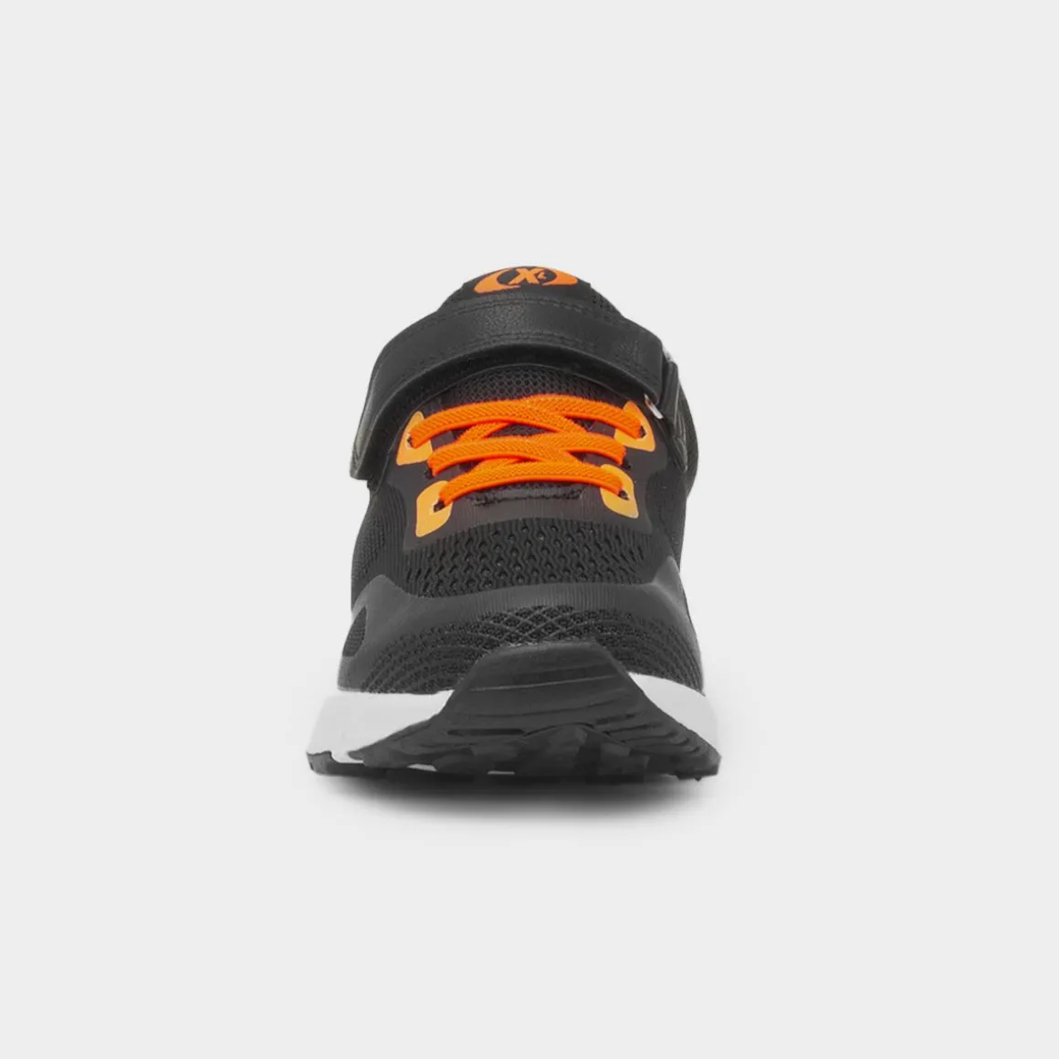 XL Gambia Kids Black & Orange Easy Fasten Trainer