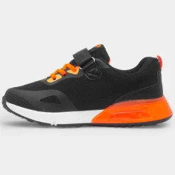 XL Gambia Kids Black & Orange Easy Fasten Trainer