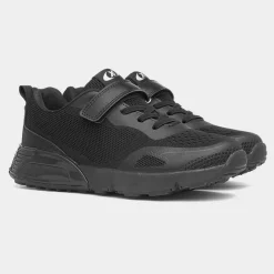 XL Gambia Kids Black Easy Fasten Trainer