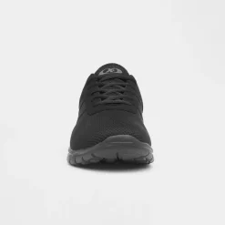 XL Severn Mens Black Mesh Lace Up Jogger Trainer