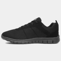 XL Severn Mens Black Mesh Lace Up Jogger Trainer