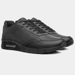 XL Stinear Mens Black Lace Up Trainer