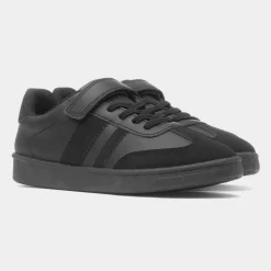 XL Timor Kids Black Easy Fasten Trainer