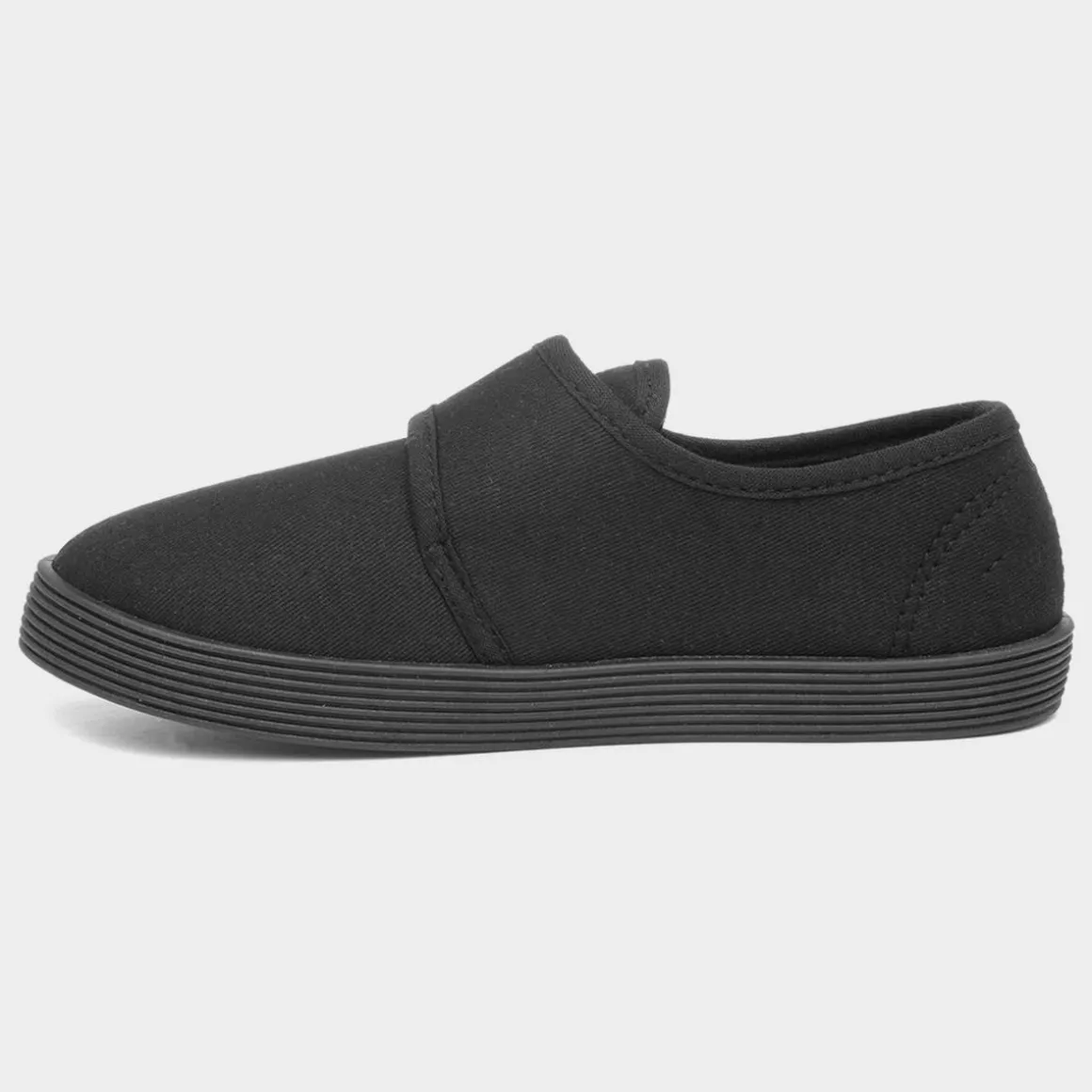XL Trent Kids Black Easy Fasten Plimsoll