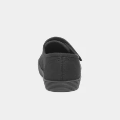 XL Trent Kids Black Easy Fasten Plimsoll