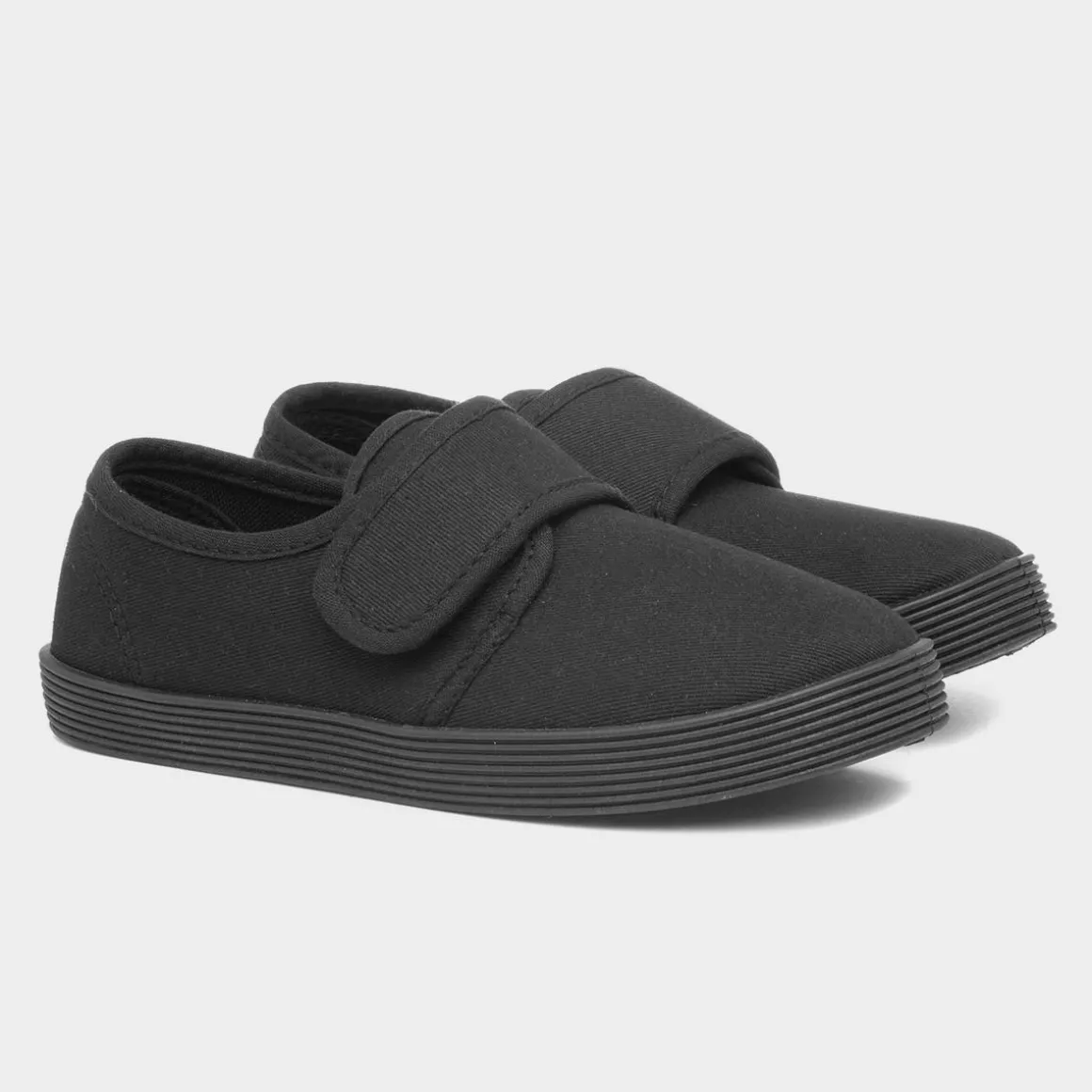 XL Trent Kids Black Easy Fasten Plimsoll