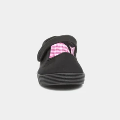 XL Waveney Girls Black Plimsolls Shoe