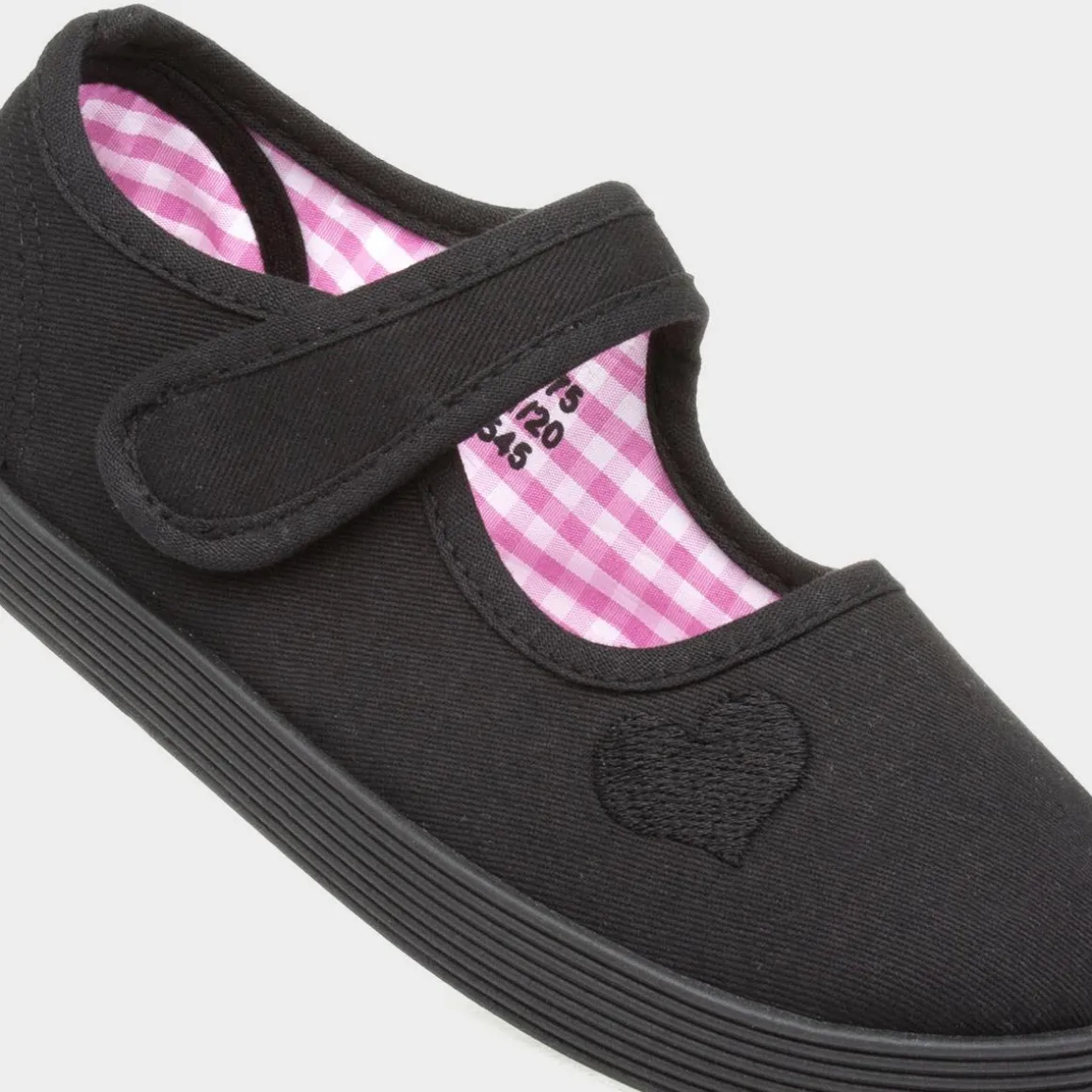 XL Waveney Girls Black Plimsolls Shoe