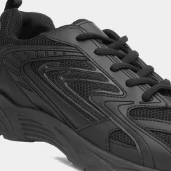 XL Weaver Mens Black Lace Up Trainer
