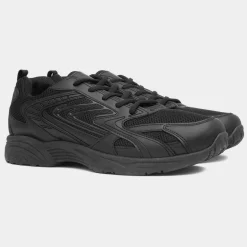 XL Weaver Mens Black Lace Up Trainer