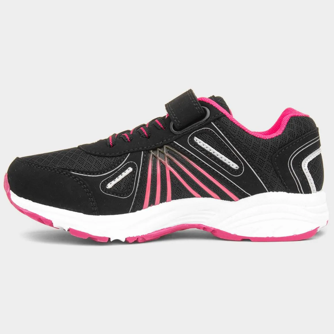 XL Yukon Kids Black & Pink Easy Fasten Trainer