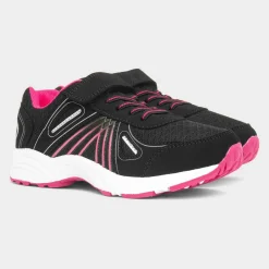 XL Yukon Kids Black & Pink Easy Fasten Trainer