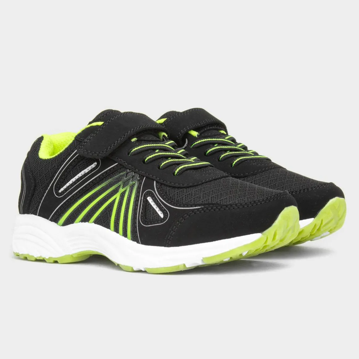 XL Yukon Kids Black Easy Fasten Trainer